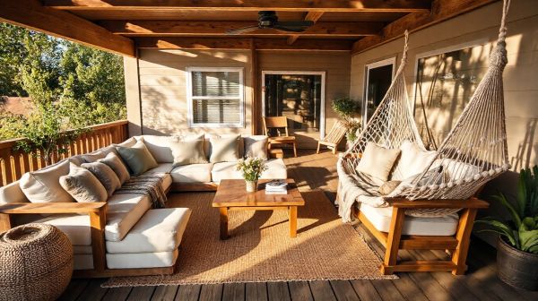 Top idées pour décorer une terrasse de mobil home en style confortable